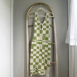 FORE Green Checkered midi dress